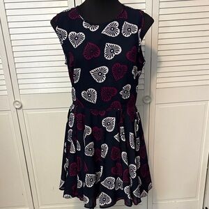 Maison Jules Navy Heart Mini Dress